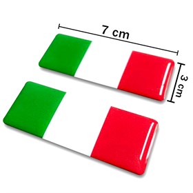 3D İtalya Bayrağı Damla Sticker