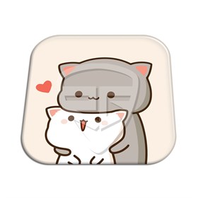 Sevimli Kedi Bardak Altlığı 3D Sticker 